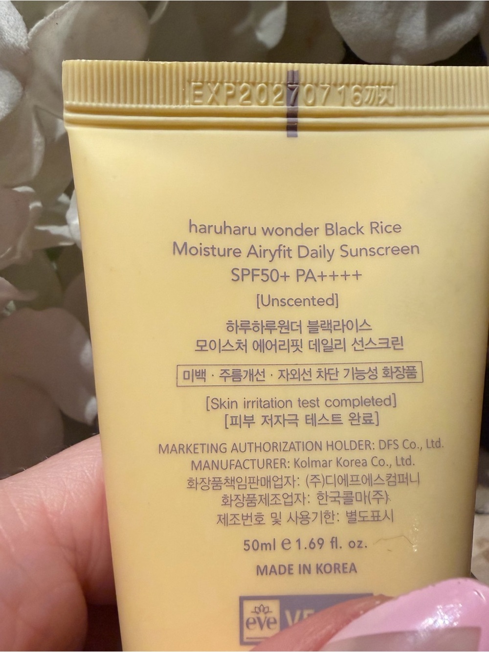 Haruharu wonder Black Rice Moisture Airyfit Daily Sunscreen SPF50+ PA++++ Cream - Picture 5 of 6